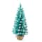 6 Pack: 3ft. Pre-Lit Fashion Teal Artificial Christmas Tree in Burlap Base, Clear Lights